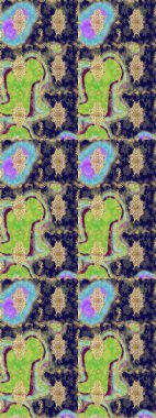 Damask çizim kalıbı arka planı tekrarlıyor. Barok tarzında altın çiçek süsü. Mavi renklerdeki altın element. Antika altın tekrarlanabilir duvar kağıdı.