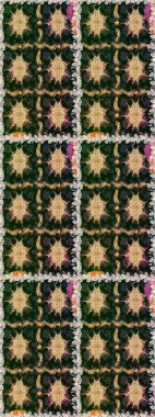 Çiçek deseni. Duvar kâğıdı barok, İspanyol kumaşı. Kusursuz raster arka plan. Kahverengi ve bej renklerde altın elementler. Şekil grafik deseni.