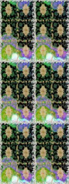 Çiçek deseni. Duvar kâğıdı barok, İspanyol kumaşı. Kusursuz raster arka plan. Kahverengi ve bej renklerde altın elementler. Şekil grafik deseni.