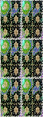 Çiçek deseni. Duvar kâğıdı barok, İspanyol kumaşı. Kusursuz raster arka plan. Kahverengi ve bej renklerde altın elementler. Şekil grafik deseni.