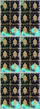 Çiçek deseni. Duvar kâğıdı barok, İspanyol kumaşı. Kusursuz raster arka plan. Kahverengi ve bej renklerde altın elementler. Şekil grafik deseni.