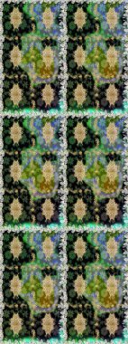 Çiçek deseni. Duvar kâğıdı barok, İspanyol kumaşı. Kusursuz raster arka plan. Kahverengi ve bej renklerde altın elementler. Şekil grafik deseni.