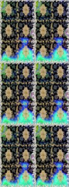 Çiçek deseni. Duvar kâğıdı barok, İspanyol kumaşı. Kusursuz raster arka plan. Kahverengi ve bej renklerde altın elementler. Şekil grafik deseni.