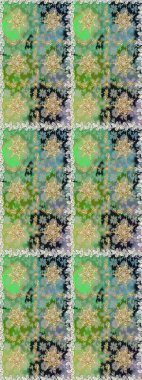 Noel, kar tanesi, yeni yıl. Yeşil renklerde ve altın elementlerle kusursuz klasik desen. Yeşil renklerdeki altın desenli altın elementler.