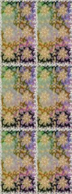 Raster Golden Mehndi kusursuz desen. Gri renkli desen. Kına dövmeli süs çiçekleri, altın çıkartmalar, mehndi ve yoga tasarımı, kartlar ve parmak izleri..