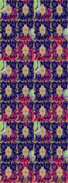 Davetiyeler, kartlar, web sayfası için Raster illüstrasyon. Doğu tarzı element. Altın desenli çiçek dekoru. Tasarım şablonu için çizgi çizimi sınırı. Mavi renklerdeki altın element.