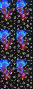 Yumuşak, bahar çiçekli arka plan. Gri ve mavi renkte çiçekler. Raster çiçek desenli ve çiçekli..