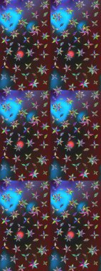 Raster illüstrasyonu. Organik motif arka planı. Çizim kalıbı. Ultraviyole kumaş deseni.