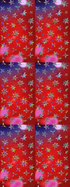 Çiçekli eskiz deseni. Kırmızı ve mor renkte çiçekler. El çizimi. Suluboya çizimi.