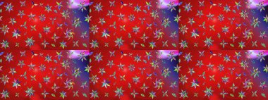 Vadinin kırmızı ve mor renkli çiçekleri. Çiçeksel çizim kalıbının çizimi.