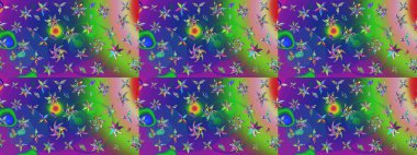 Renkli Bahar Teması eskiz kalıbı. Düz Çiçek Elementleri Tasarımı. Raster güzel kumaş deseni çiziyor. Çiçek deseni.