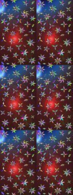 Çiçek deseni. Raster güzel kumaş deseni çiziyor. Düz Çiçek Elementleri Tasarımı. Renkli Bahar Teması çizim şablonu.