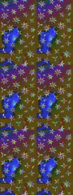 Poster ya da kapak için arka plan. Davetiye ve kartpostal tasarımı için dekoratif çiçek unsurları. Şirin, zarif çiçekler Raster illüstrasyonu. Tekstil için figür. Yapraklı çizim deseni.