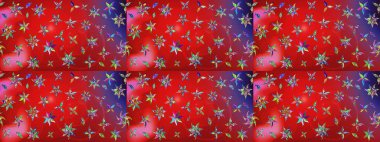 Soyut etnik raster çizim kalıbı. Çiçekler. Vadinin çiçekleri kırmızı ve pembe renklerde.