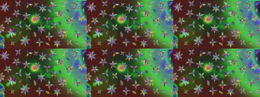 Güzel çiçek deseni. Düz Çiçek Elementleri Tasarımı. Yeşil ve kahverengi renkli çiçekler. Renkli Bahar Teması çizim şablonu.