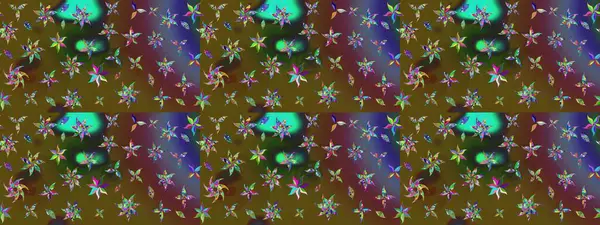 Renkli Bahar Teması eskiz kalıbı. Yeşil ve kahverengi renkli çiçekler. Düz Çiçek Elementleri Tasarımı. Çiçek desenli eskiz, yaz çiçekleri..