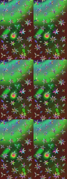 Yeşil ve kahverengi renkli çiçekler. Elle boyanmış suluboya resim çizimi çiçekler ve bitkiler.