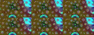 Yumuşak, bahar çiçekli arka plan. Çiçekli karalama şeklinde Raster çiçek deseni. Yeşil ve kahverengi renkte çiçekler.