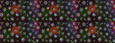 Gri ve kahverengi renkli Asya tekstili. Raster illüstrasyonu. Suluboya çiçekli çiçek deseni.