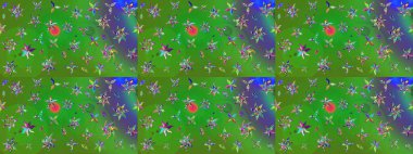 Güzel karalamalı çiçek desenli çizim. Güzel kumaş deseni. Raster illüstrasyonu. Küçük çiçekte sevimli çiçek deseni var..