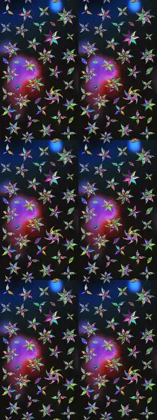 Çiçek desenli eskiz, darbeler, sıçramalar, yaz çiçekleri. Raster illüstrasyonu. Gri ve mavi renkte çiçekler.