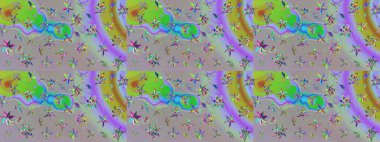 Klasik çiçek tasarımı elementleri. Gri ve nötr kıvırcık çiçekler gri ve nötr renklerde şekillenir. Raster illüstrasyonu.