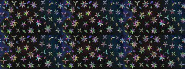 Parlak çiçekli kolaj çiçekleri gri ve mavi. Çiçekli zambakların eskiz geçmişi. Çiçek tasarımı için inanılmaz kolaj cennet tarzı..