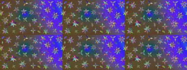 Raster güzel bir çiçek deseni çizmiş. Bahar mevsimi. Tatil havası. Nazik romantik baskı. Mor ve kahverengi renkte çiçekler.