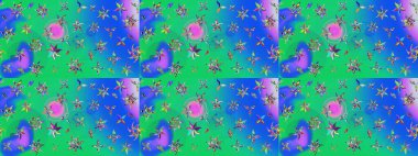 Sketch Floral Pattern in Raster illustration. Fancy fabric pattern. Colour Spring Theme sketch pattern Background. Flat Flower Elements Design.