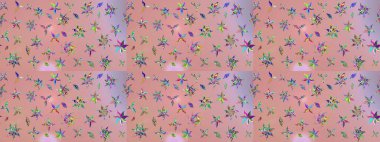 Çiçekli çizim şekli. Tarafsız ve pembe renklerde çiçekler. Renkli Bahar Teması eskiz kalıbı. Düz Çiçek Elementleri Tasarımı.