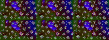 Kahverengi ve yeşil renkte güzel çiçekler, suluboya desenli, duvar kağıdı, kart veya kumaş için fayanslı eskizler. Raster..