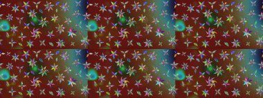 Kahverengi ve kırmızı renkte manzaralı çiçek deseni. Çiçek kompozisyonu, el boyası, hassas şablon. Üst manzara, yumuşak stil. Sevgililer günü ve tebrik kartı konsepti için şık bir davet.