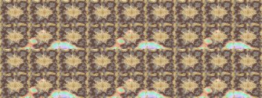 Lüks, kraliyet ve Viktorya dönemi konsepti. Süslü raster dekorasyonu. Kahverengi yerine altın rengi barok çiçekli eskiz deseni. Kahverengi renklerde altın element.