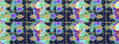 Damask çizimi tekrarlanıyor. Mavi renklerdeki altın element. Barok tarzında altın çiçekli süs. Doku arkaplanı üzerine altın duvar kağıdı.