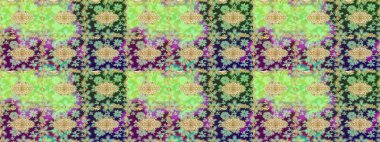 Kına dövmeli süs çiçekleri, altın çıkartmalar, mehndi ve yoga tasarımı, kartlar ve parmak izleri. Raster Golden Mehndi eskiz kalıbı. Yeşil renkte desen.