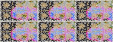 Raster illüstrasyonu. Doğu tarzı arabesk. Raster altın desen. Kusursuz altın desenli bukleler. Altın elementli gri renkler.