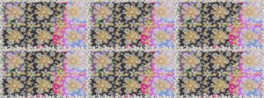 Paisleys zarif çiçek desenli dikdörtgen arka plan duvar kâğıdı illüstrasyonlu klasik stil, modern 3D çizgili sanat altın ve gri desenli çiçek yaprakları ve süslemeleri..