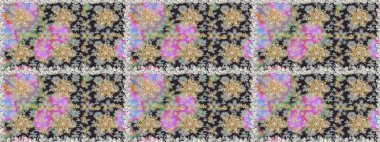 Gri renkli ve altın elementli klasik, pürüzsüz desen. Raster illüstrasyonu.