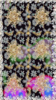 Gri renklerde altın tekrarlayan elementlerle soyut arkaplan. Kusursuz oryantal klasik altın desen.