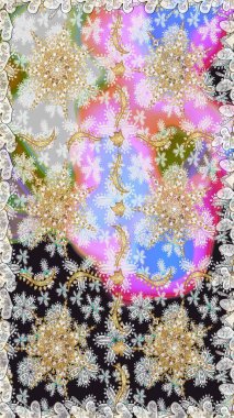 Gri renklerde, altın elementlerle kusursuz desen. Kusursuz klasik raster altın desenli. Geleneksel oryantasyon süsü. Klasik vintage arkaplan.