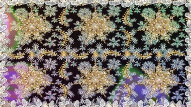 2019 Noel 'i, kar tanesi, yeni yıl. Gri renklerde ve altın elementlerle klasik, pürüzsüz desen.