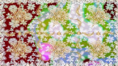 Damask kusursuz yinelenen arkaplan. Barok tarzında altın çiçekli süs. Doku arka planında altın duvar kâğıdı. Tarafsız renklerde altın element.