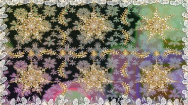 Gri renklerdeki altın element. Süslü raster dekorasyonu. Lüks, kraliyet ve Viktorya dönemi konsepti. Klasik barok çiçekli desenli altın renginde gri renkte..