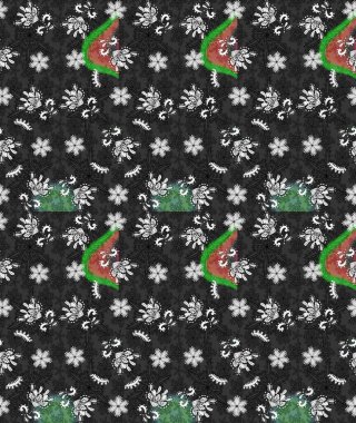 Raster Güzel kumaş deseni. Raster suluboya deseni, narin çiçekler, gri ve siyah çiçekler, tebrik kartı şablonu..