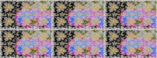 Klasik raster şablonu. Tekrarlayan elementlerle kusursuz soyut arkaplan. Gri ve altın desenli.