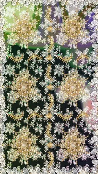 Kusursuz soyut bir arkaplan. Oriental raster klasik gri ve altın desenli. Raster illüstrasyonu.