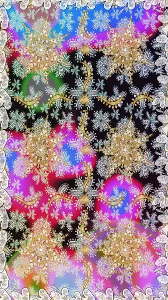 Barok tarzında altın çiçek süsü. Tarafsız renklerde altın element. Antika altın tekrarlanabilir duvar kağıdı. Damask arkaplanı tekrarlayan kusursuz desen.