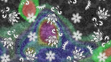 Renkli Bahar Teması eskiz kalıbı. Çocuk stili. Düz Çiçek Elementleri Tasarımı. Çiçekli çizim raster arkaplanı.