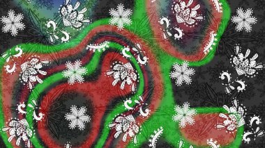 Raster Güzel kumaş deseni. Raster suluboya çiçek deseni, narin çiçekler, gri ve yeşil çiçekler, tebrik kartı şablonu..