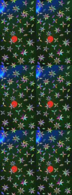 Kabile sanatı boho baskısı, klasik çiçek arkaplanı. Arkaplan dokusu, duvar kağıdı, mavi ve gri renkli çiçek teması. Soyut etnik raster çizim kalıbı.